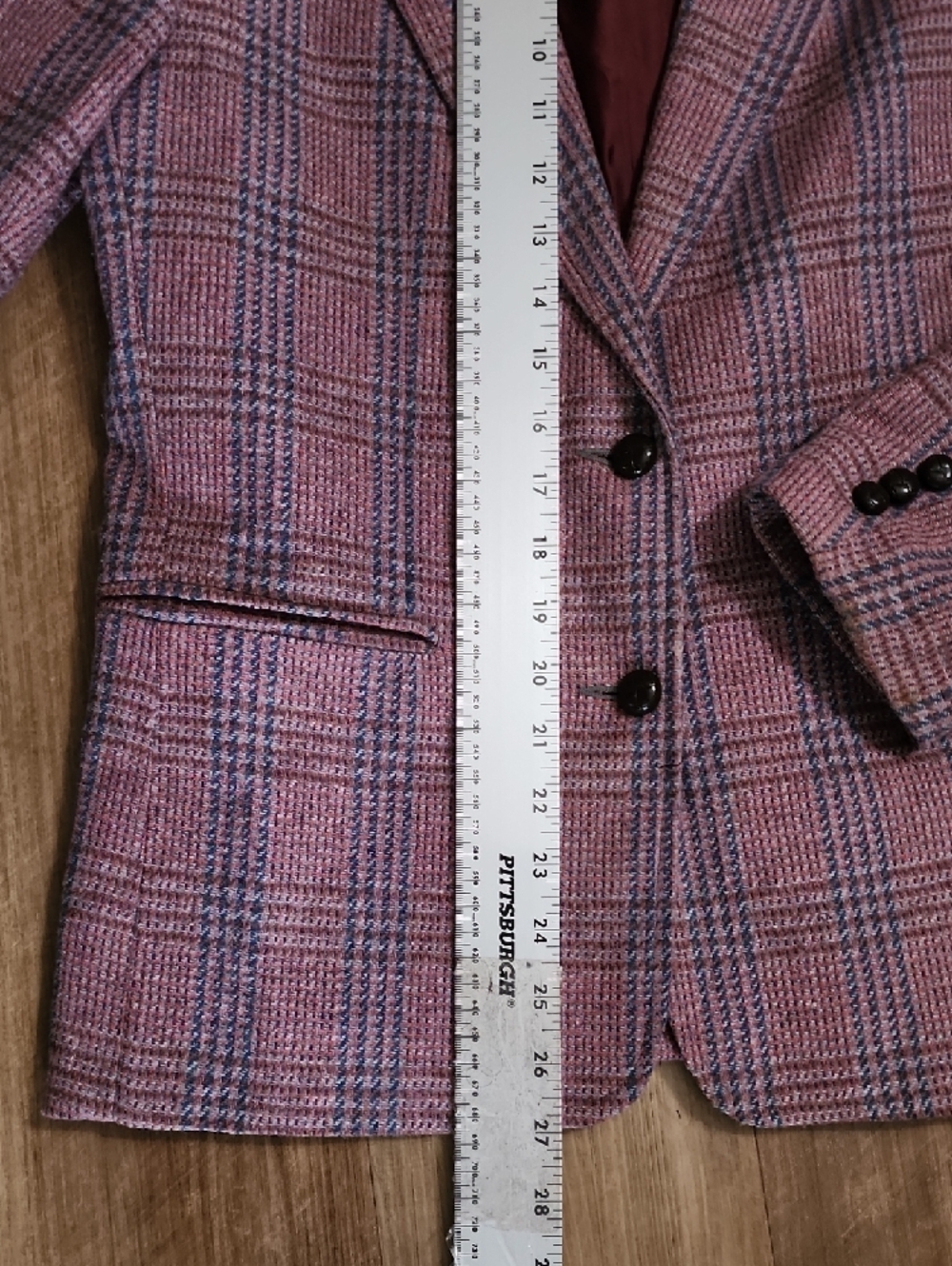 Oscar de la Renta Vintage Plaid Skirt Suit Set Mauve Wool Blend 2PC - Picture 7 of 16